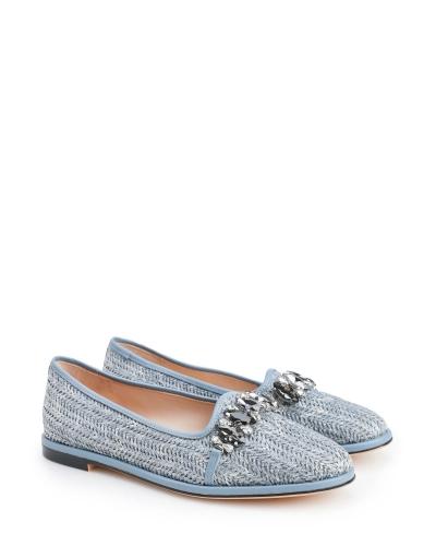 Woven ballet flats with a crystals