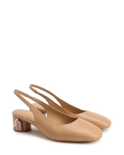 Slingback leather pumps