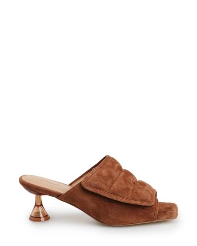 Suede kitten heel mules