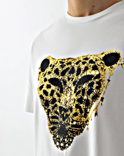 Tiger print round neck t-shirt