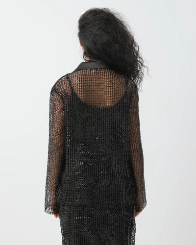 Sequined sheer blouse