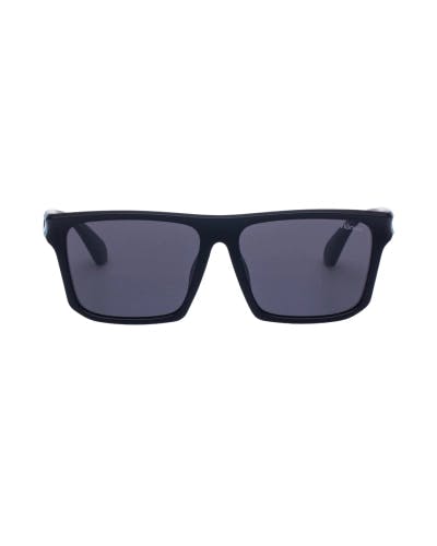 Polarized black unisex D-frame sunglasses