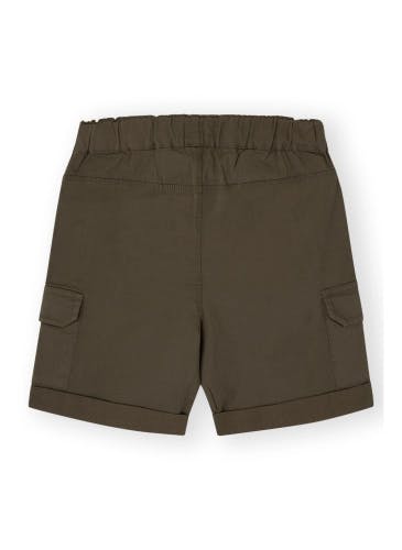 Khaki cotton cargo shorts for boys
