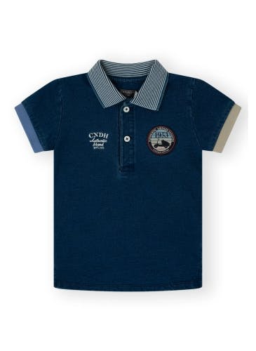 Classic navy cotton polo shirt for boys