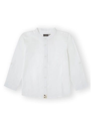 White cotton linen shirt for boys
