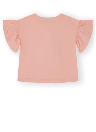 Pink cotton t-shirt with wide sleeves for girls