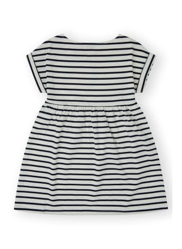 Striped cotton jersey dress with short sleeves