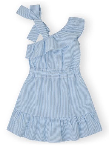 Striped summer dress with ruffle details