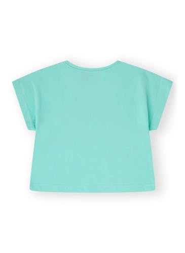 Aloha print mint green cotton t-shirt for girls