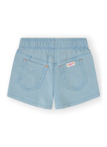 Light blue French terry denim-style shorts for girls