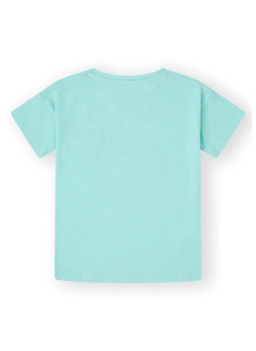 Heart print turquoise cotton t-shirt for girls
