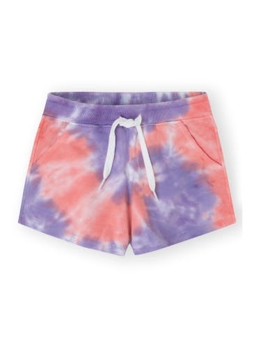 Tie-dye violet pink French terry shorts
