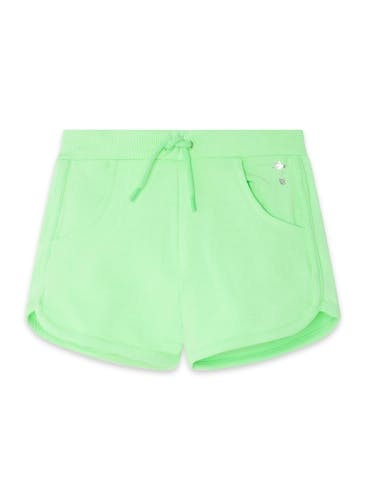 Light green French terry cotton shorts