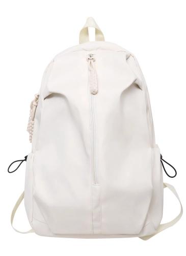 White stylish versatile backpack with multiple compartments