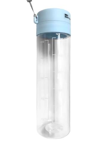 Portable transparent water bottle with handle, 600 ml