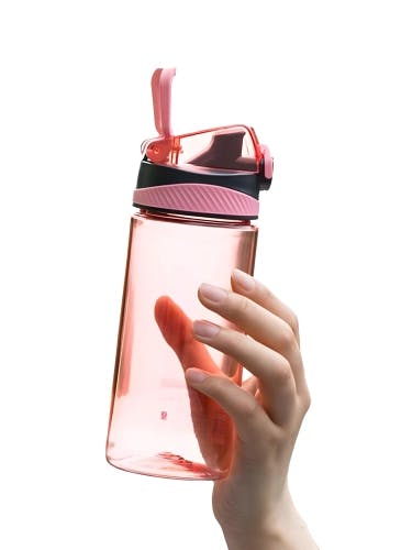 Stylish easy-grip push-button lock water bottle, 480 ml