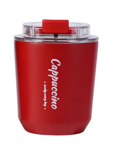 Red travel friendly insulated coffee cup, 280 ml