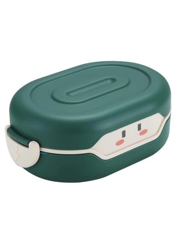 Compact green lunch box, 18.3*12.2*6.9