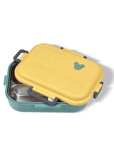 Yellow and green lunch box, 22*16.5*6.9