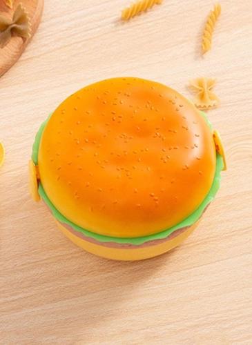 Hamburger-shaped lunch box with secure latches, 14*14*9