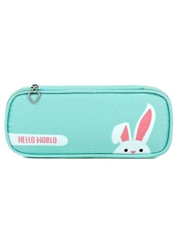 Kids' mint zipper pencil case with handle