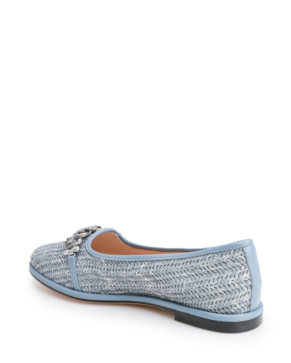Woven ballet flats with a crystals