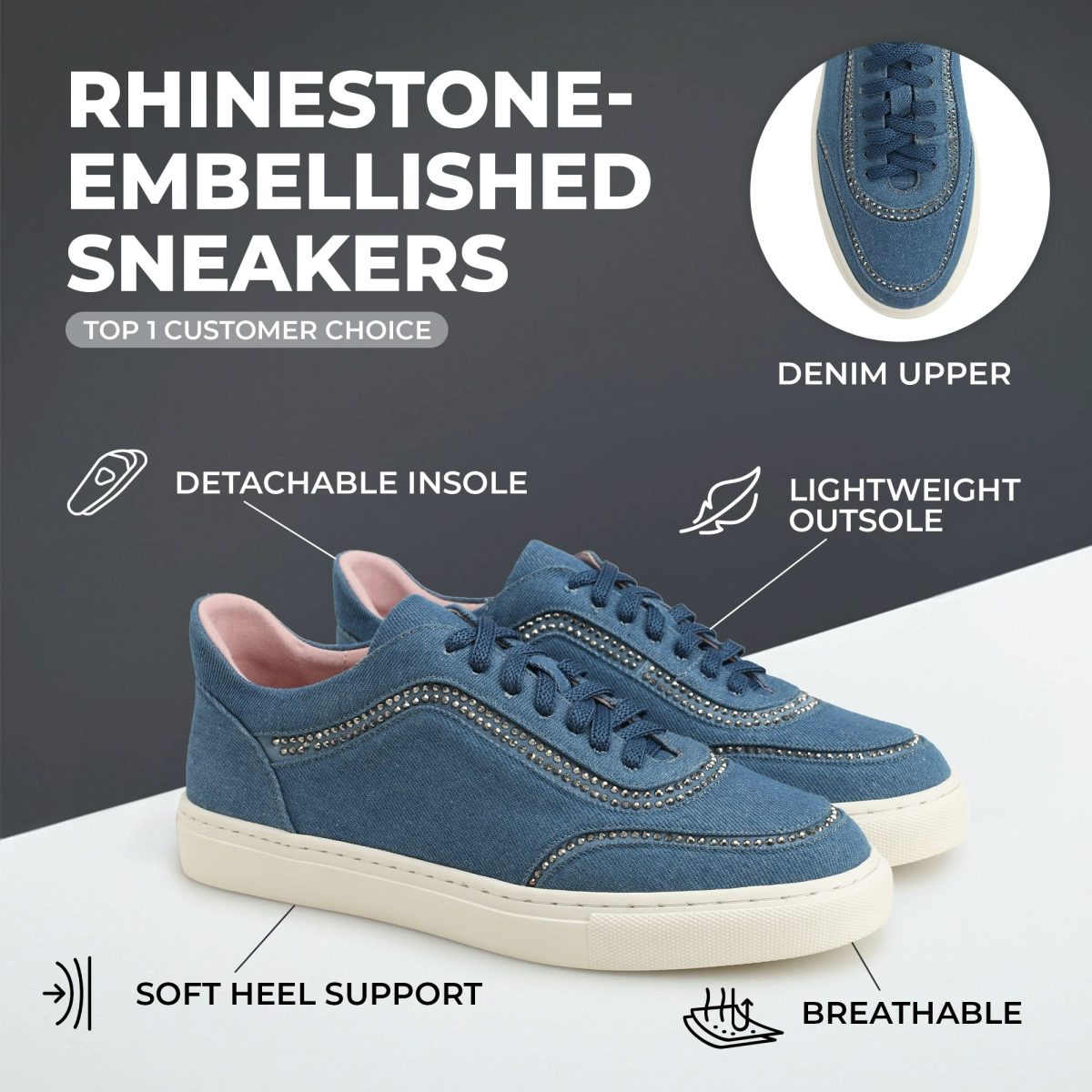 Rhinestone-embellished sneakers