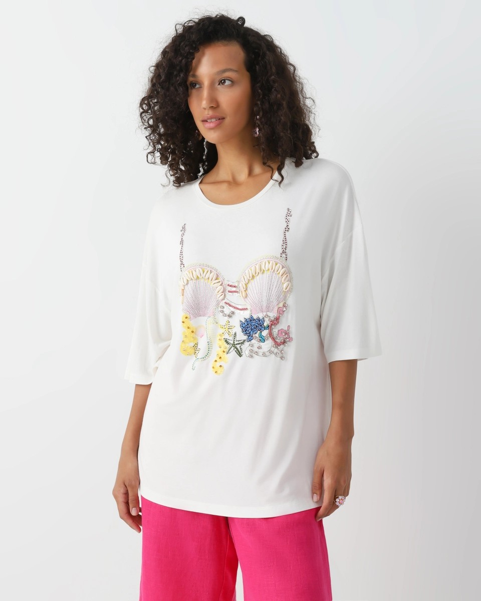 Crystal-embellished loose-fit t-shirt