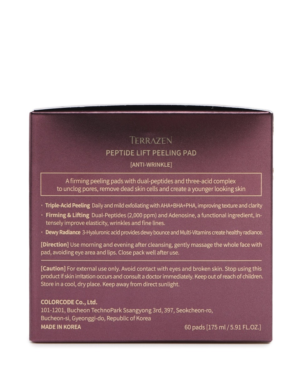Peptide-infused exfoliating pads for face, 60 pcs