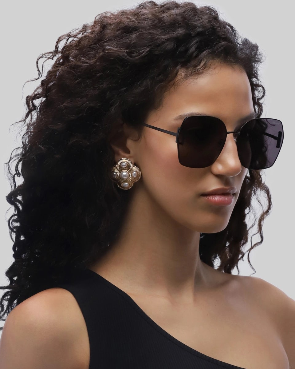 Stylish polarized black unisex sunglasses, UV400