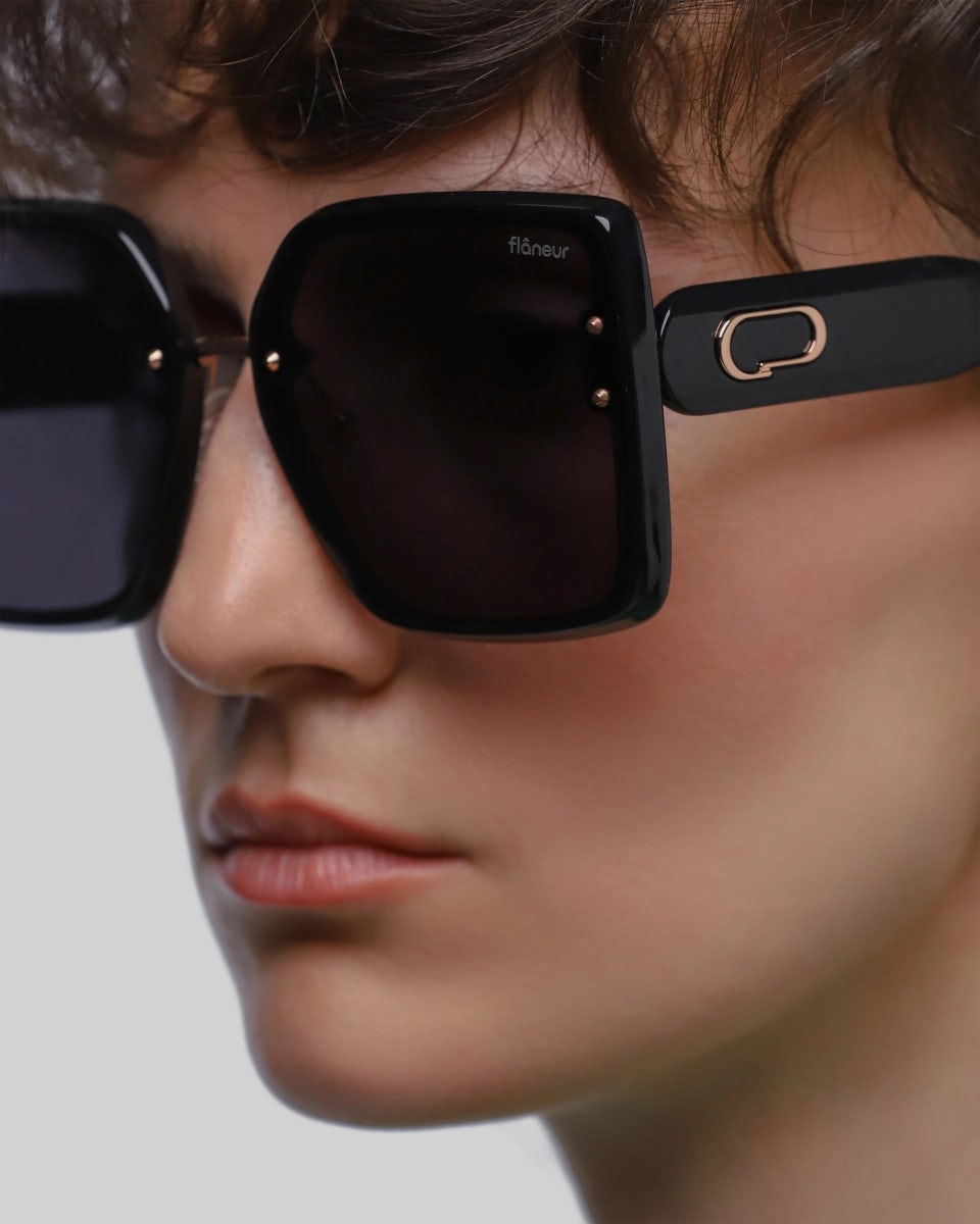Oversized polarized square unisex sunglasses, UV400