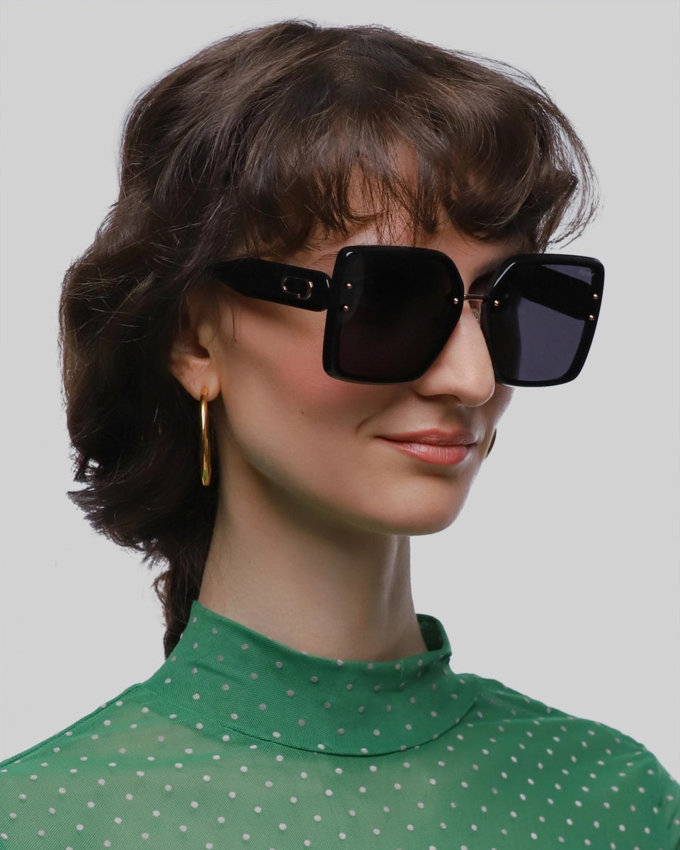 Oversized polarized square unisex sunglasses, UV400