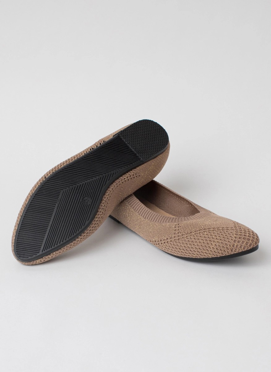 Breathable round toe ballet flats