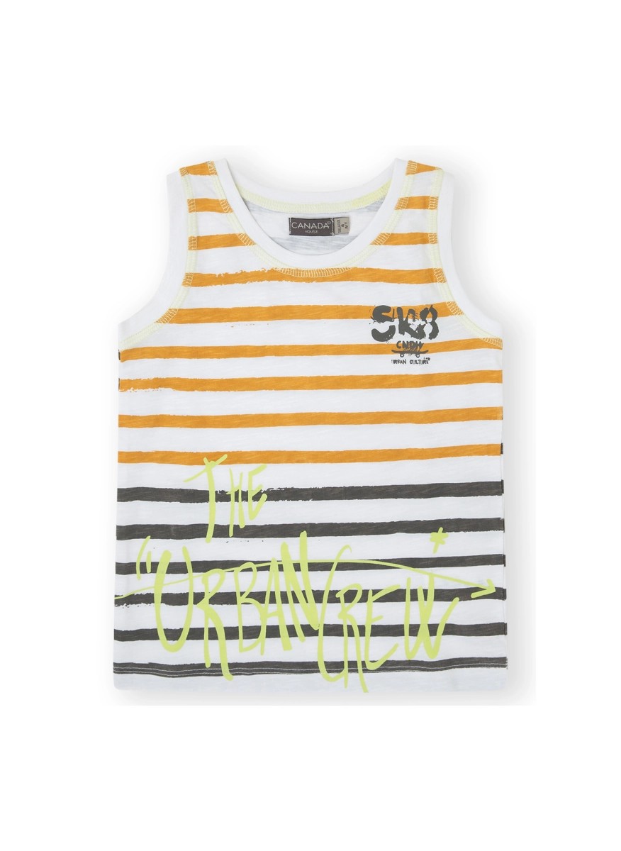 Striped sleeveless t-shirt for boys