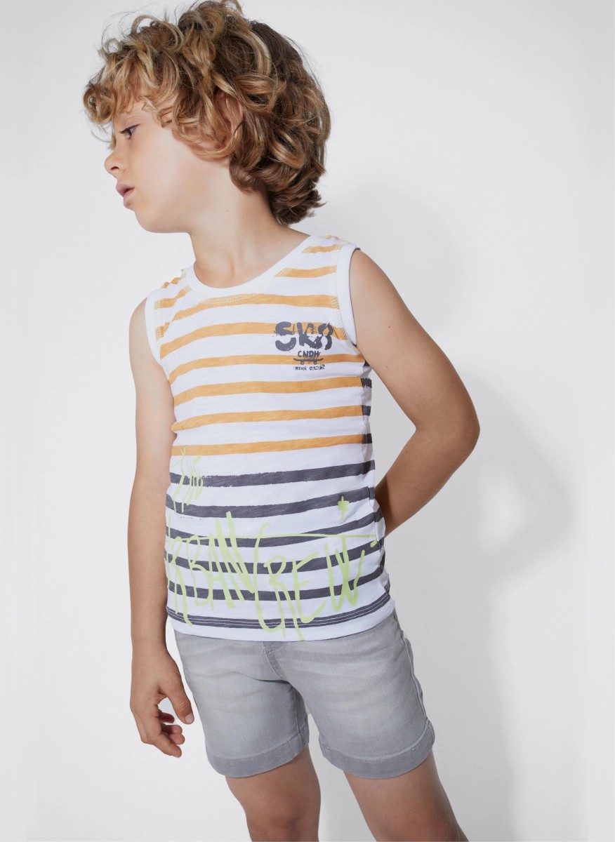 Striped sleeveless t-shirt for boys