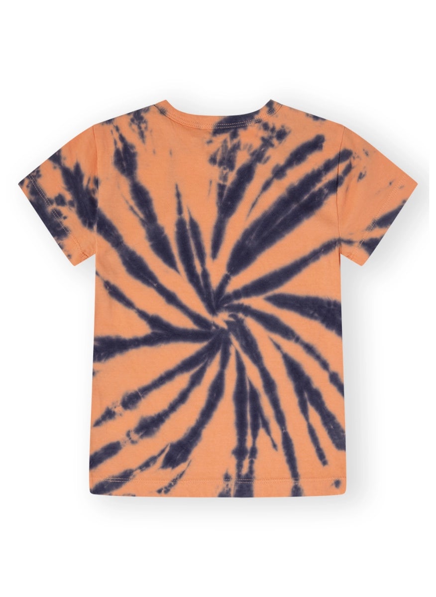 "Surf life" orange blue tie-dye cotton t-shirt for boys