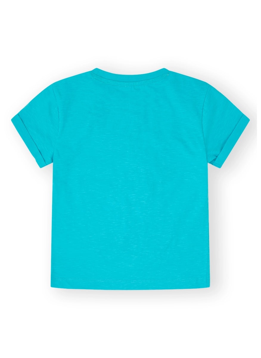 "Surf life" turquoise cotton t-shirt for boys