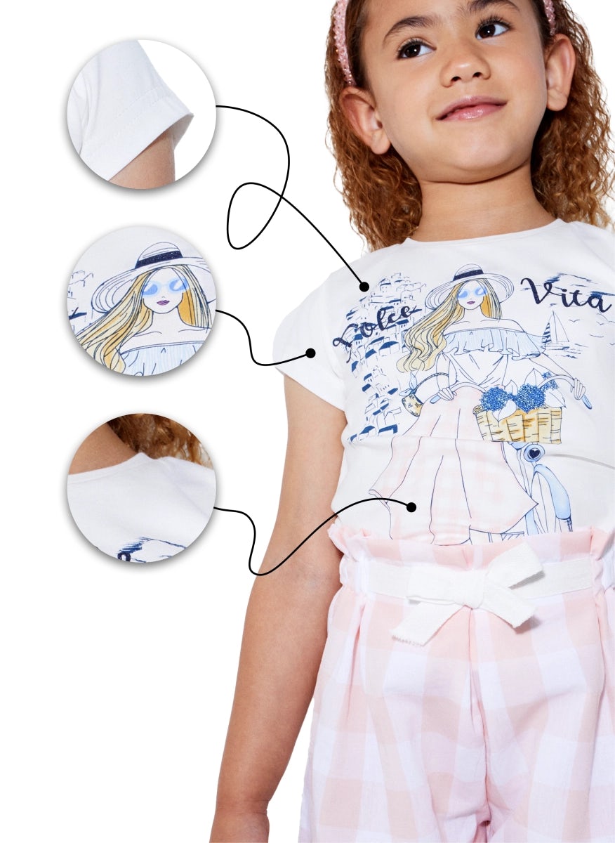 Dolce vita white cotton t-shirt for girls