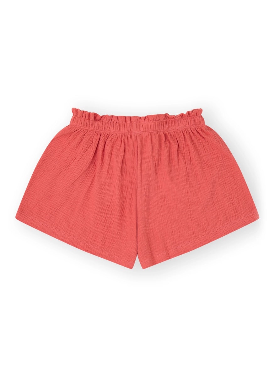 Pink loose-fit cotton summer shorts for girls