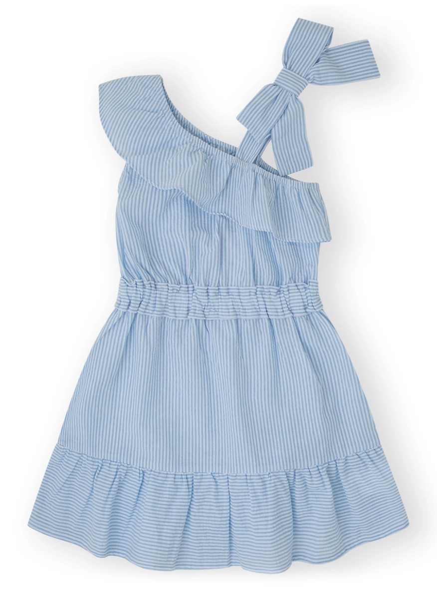 Striped summer dress with ruffle details