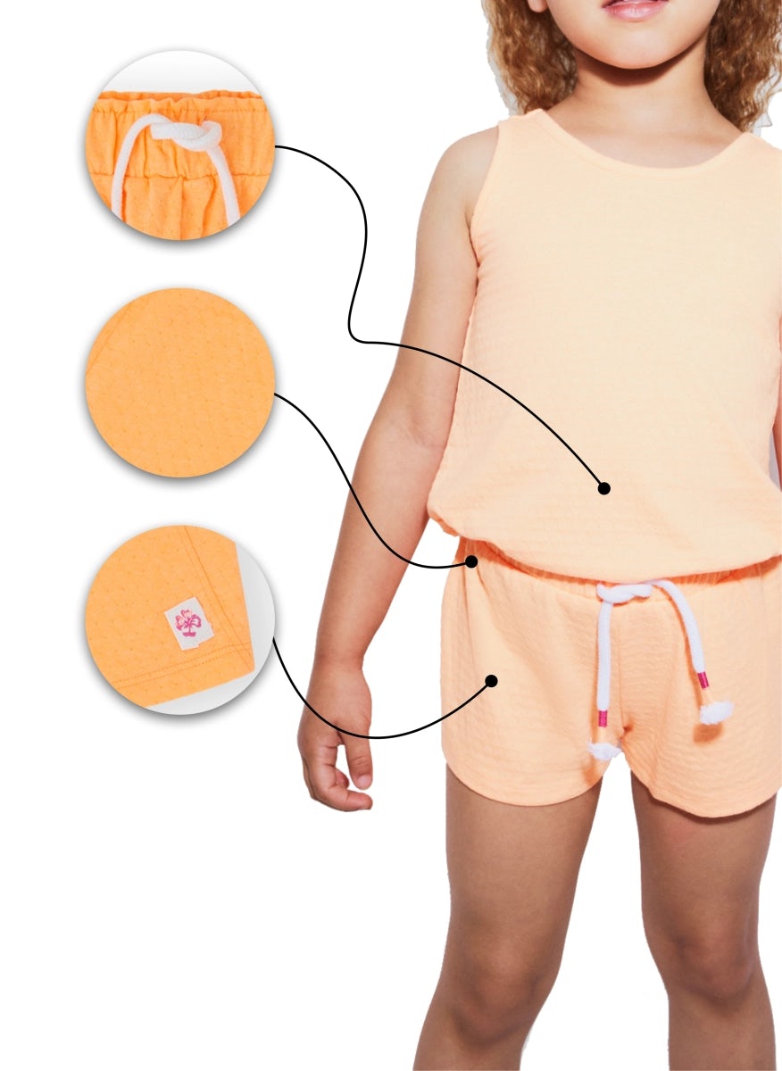 Orange cotton shorts for girls