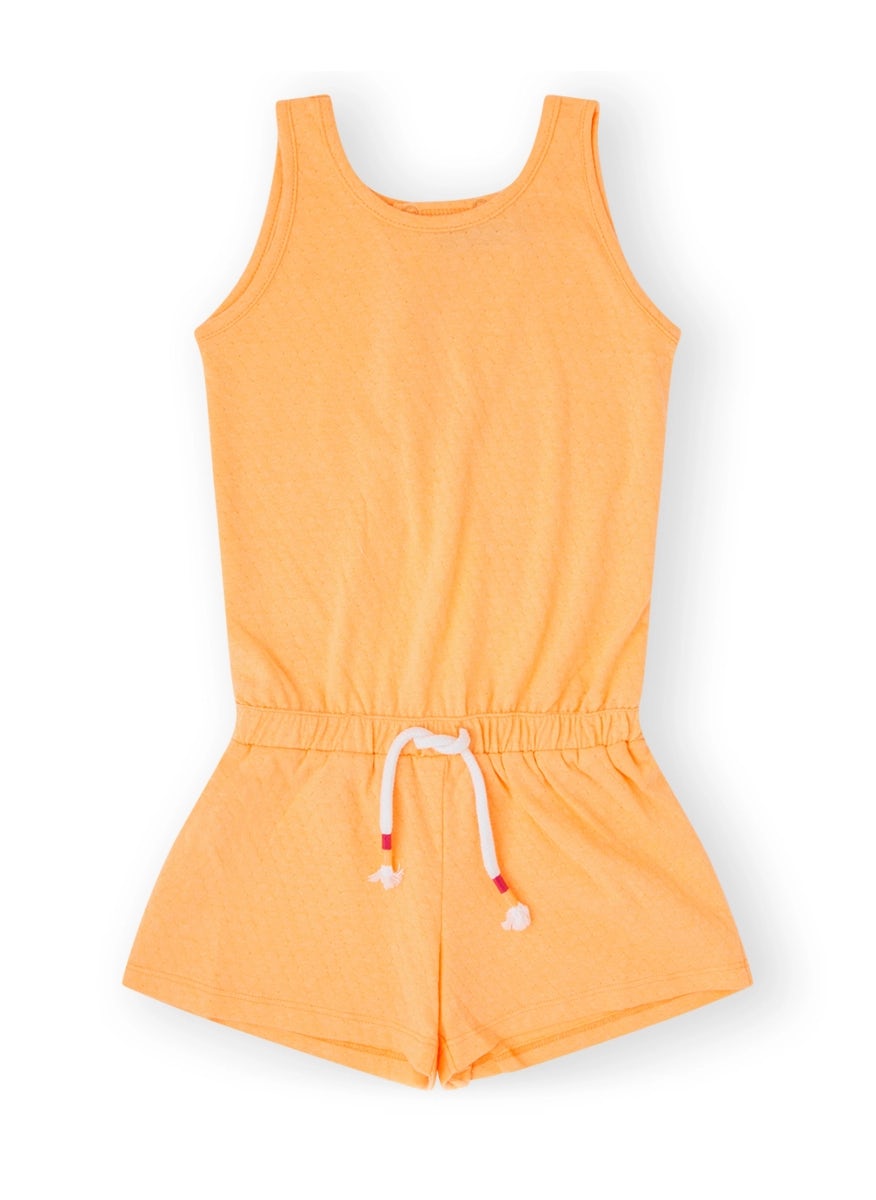 Orange cotton jumpsuit for girls