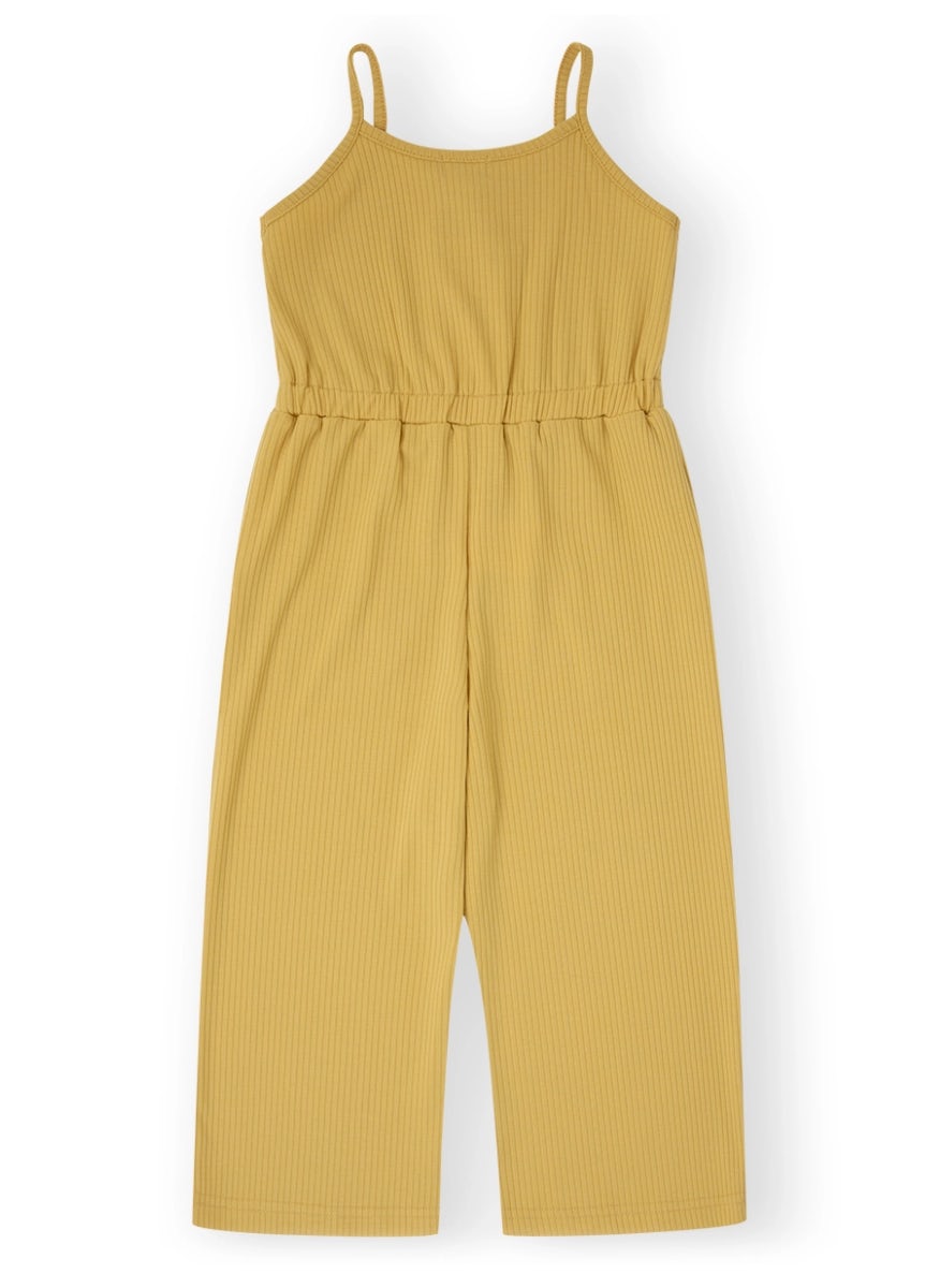 Yellow cotton summer jumpsuit for girls