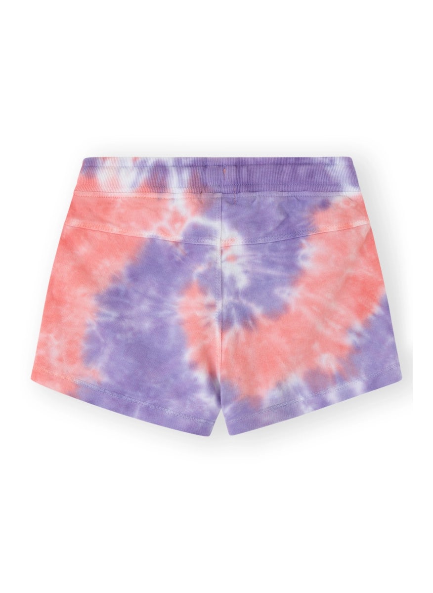 Tie-dye violet pink French terry shorts