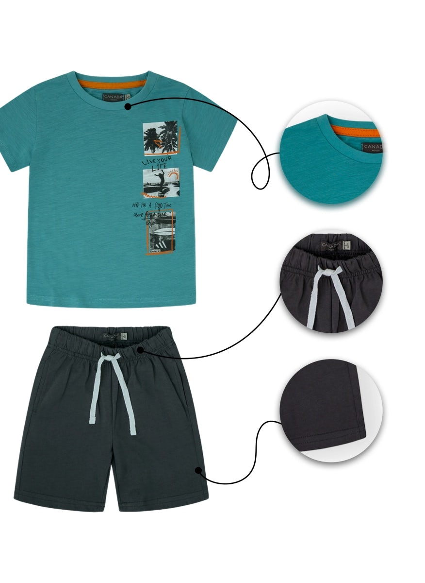 Comfortable summer set t-shirt and shorts for boys