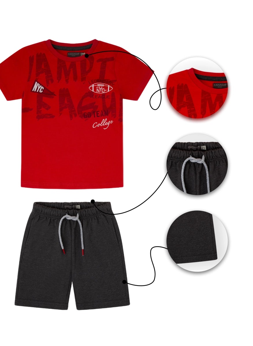 Comfortable summer t-shirt and shorts set for boys