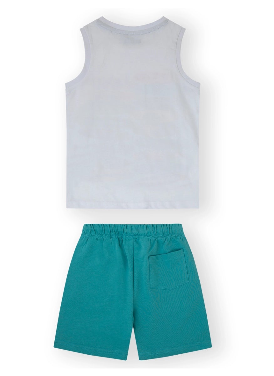 Comfortable summer sleeveless t-shirt and shorts set for boys