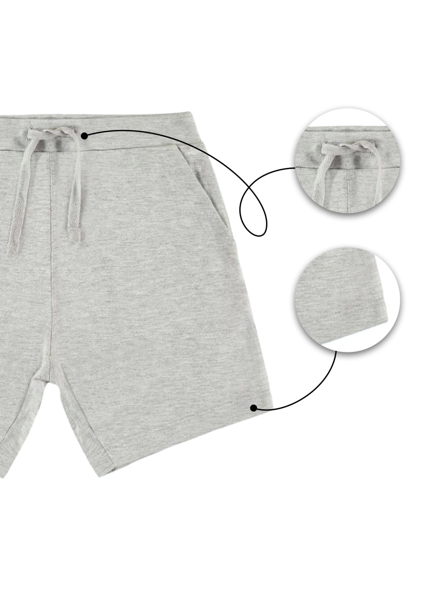 Light grey melange bermuda shorts for boys