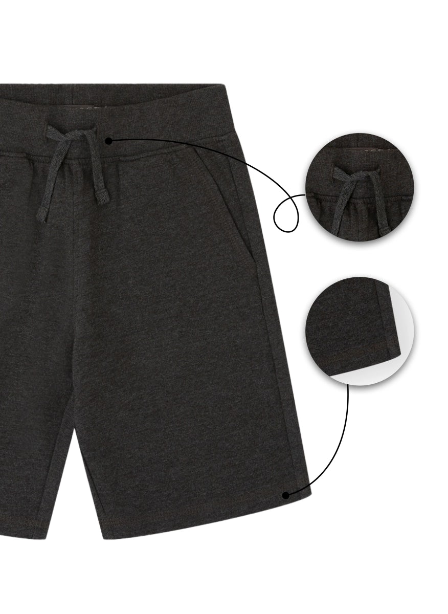 Dark grey melange bermuda shorts for boys