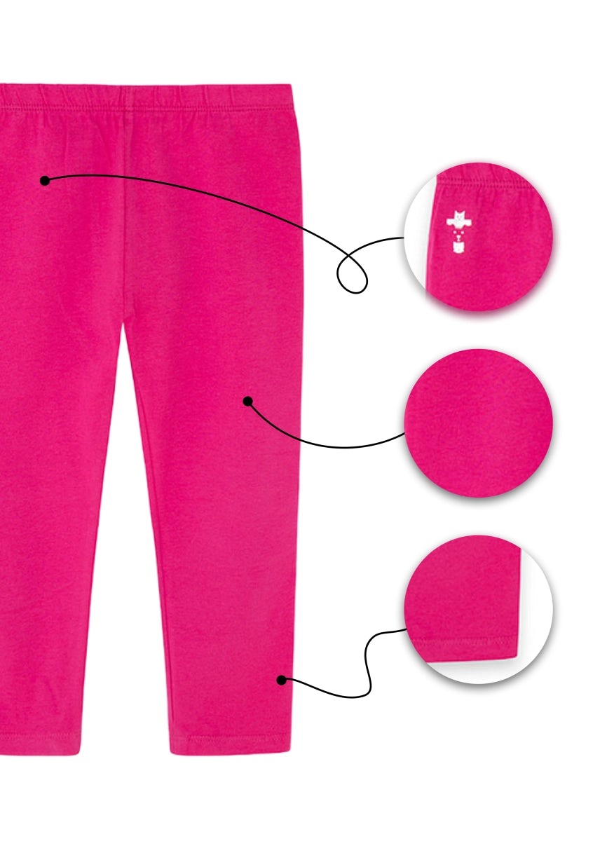 Fuchsia cotton leggings for girls